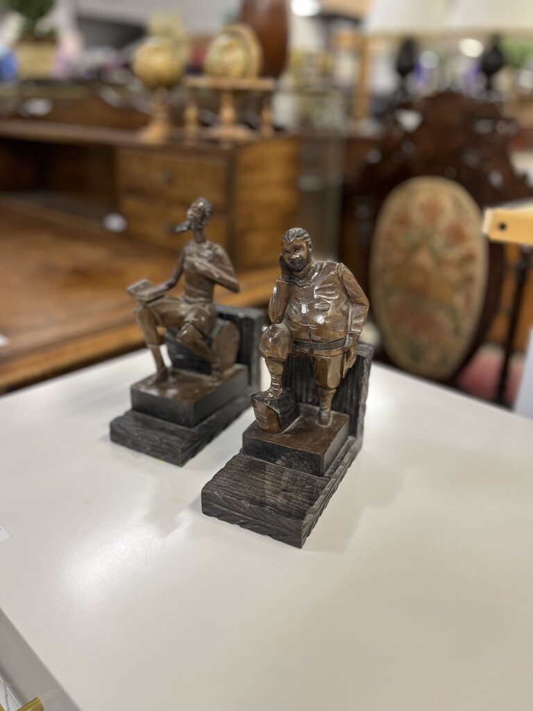 Vintage Hand Carved Don Quixote Sancho Panza Bookend