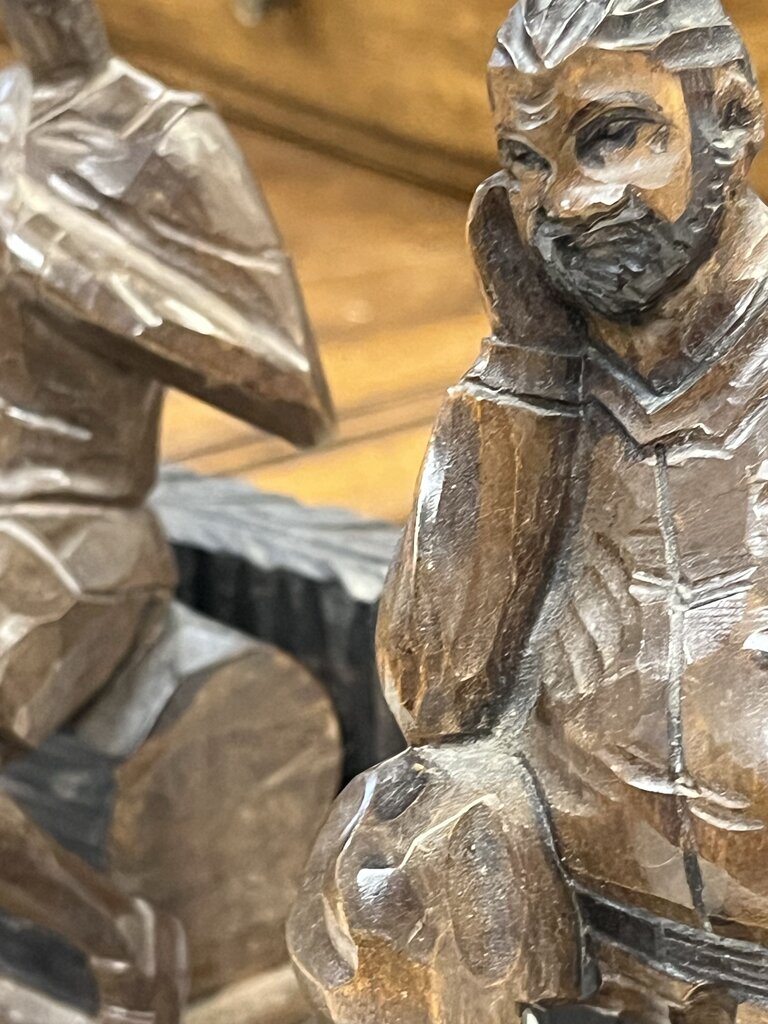 Vintage Hand Carved Don Quixote Sancho Panza Bookend