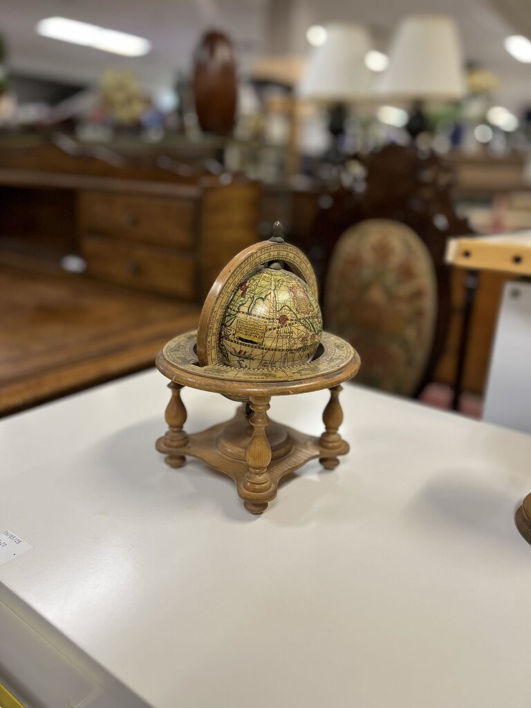 Vintage Astrological Mini Globe With 4 Legged Stand
