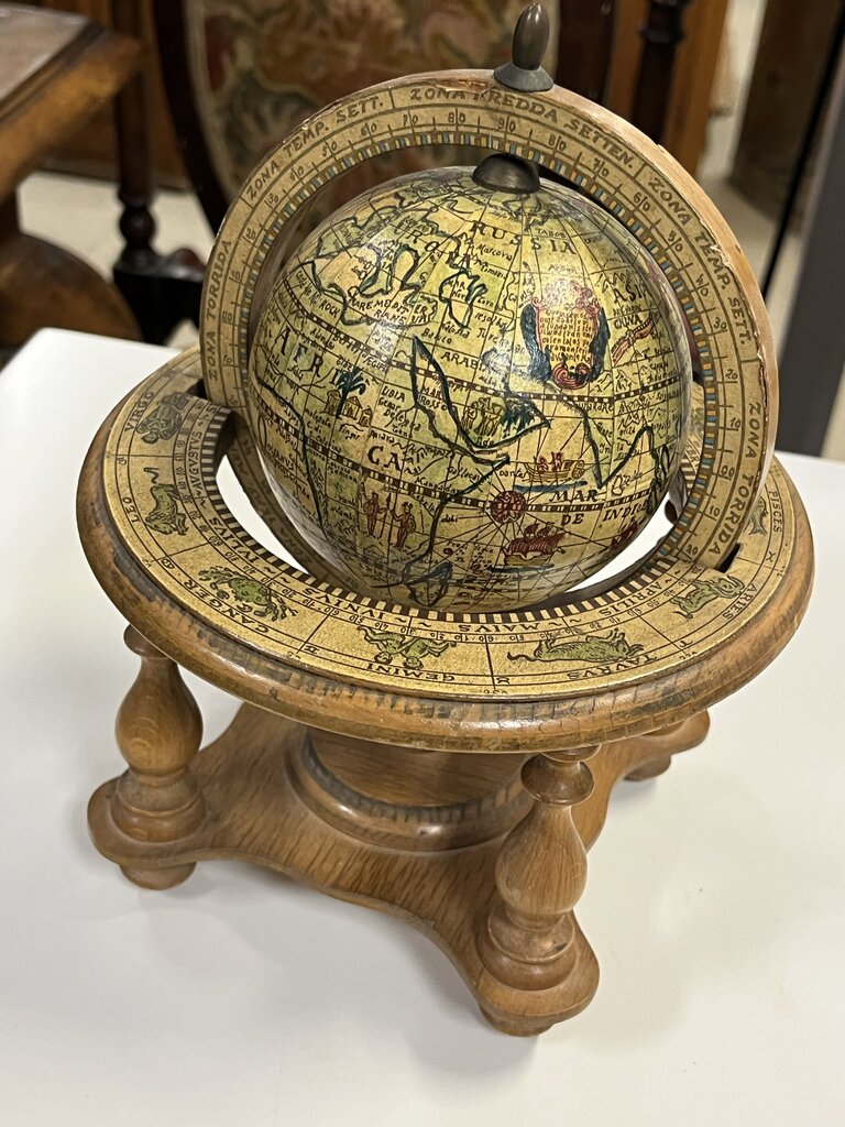 Vintage Astrological Mini Globe With 4 Legged Stand