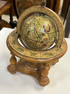 Vintage Astrological Mini Globe With 4 Legged Stand