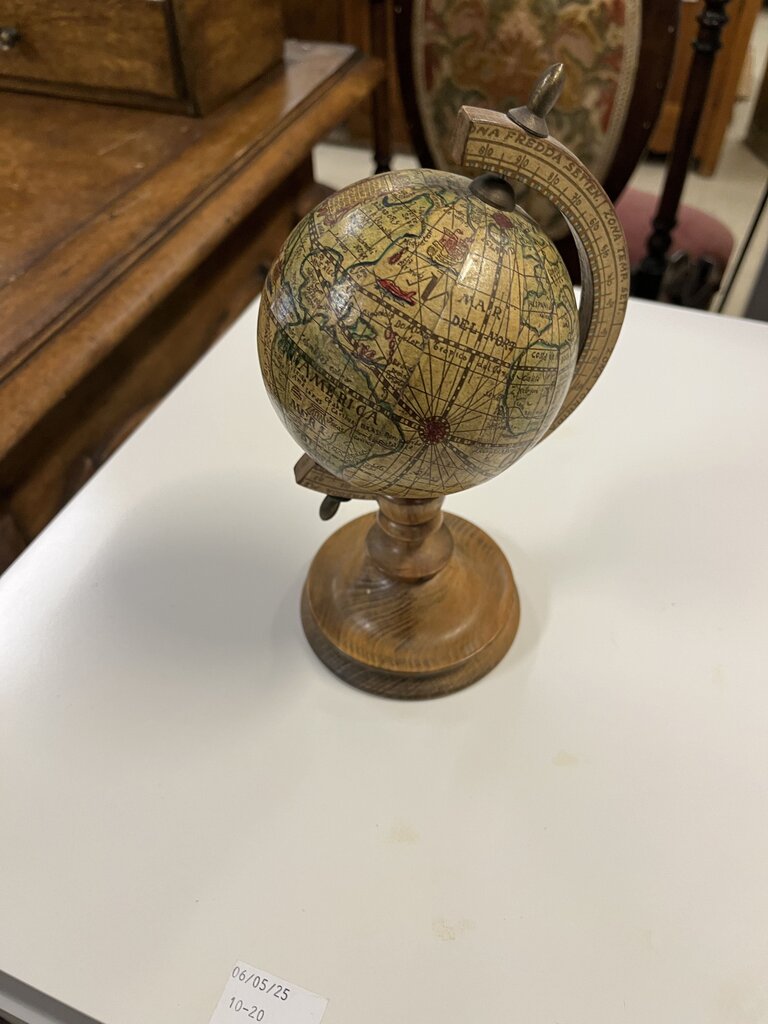 Vintage Mini Old World Globe On Stand
