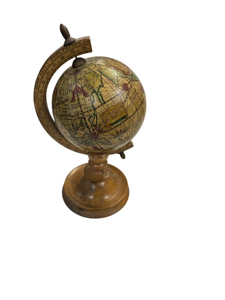 Vintage Mini Old World Globe On Stand