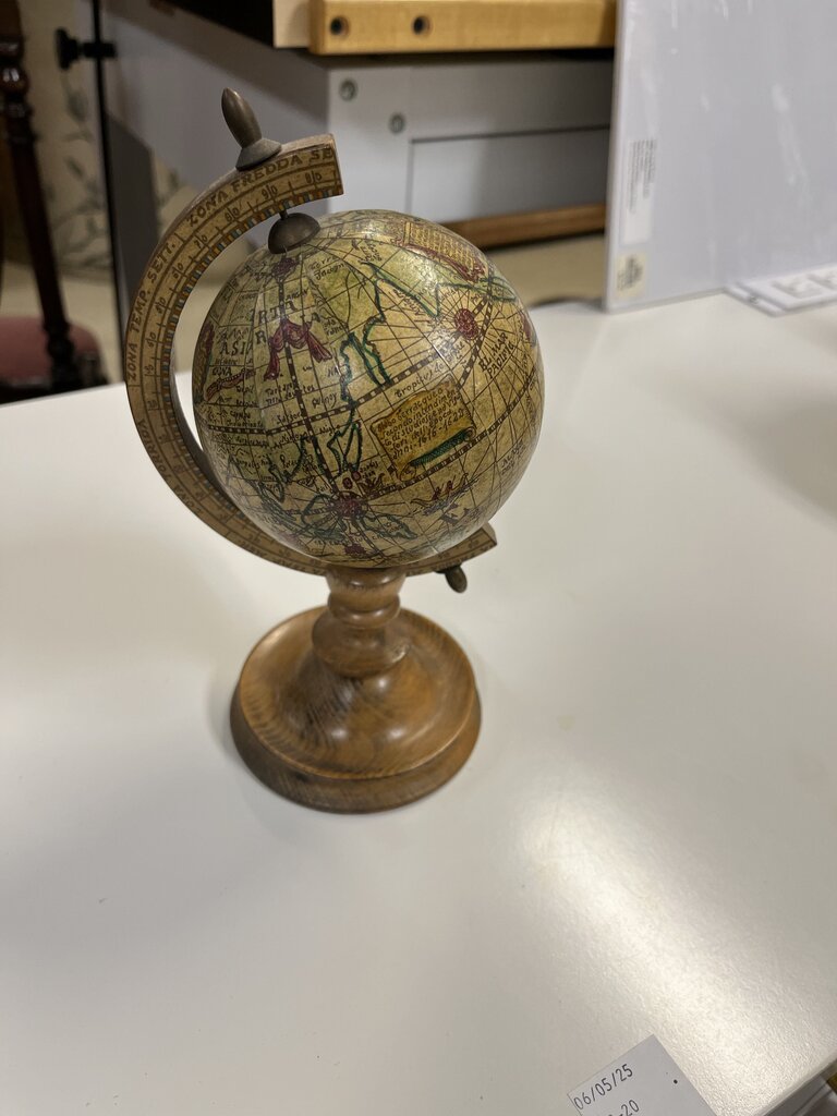Vintage Mini Old World Globe On Stand