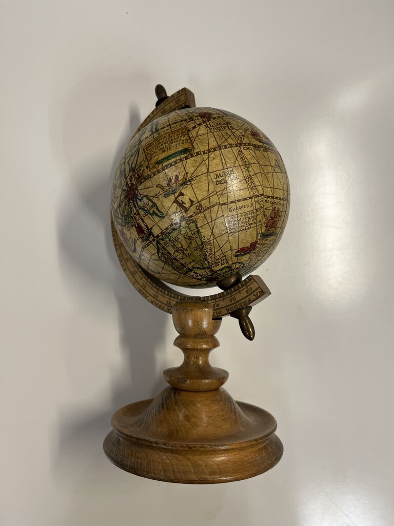 Vintage Mini Old World Globe On Stand