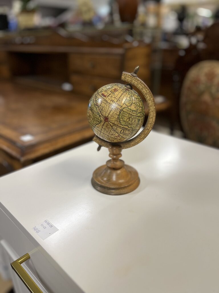 Vintage Mini Old World Globe On Stand