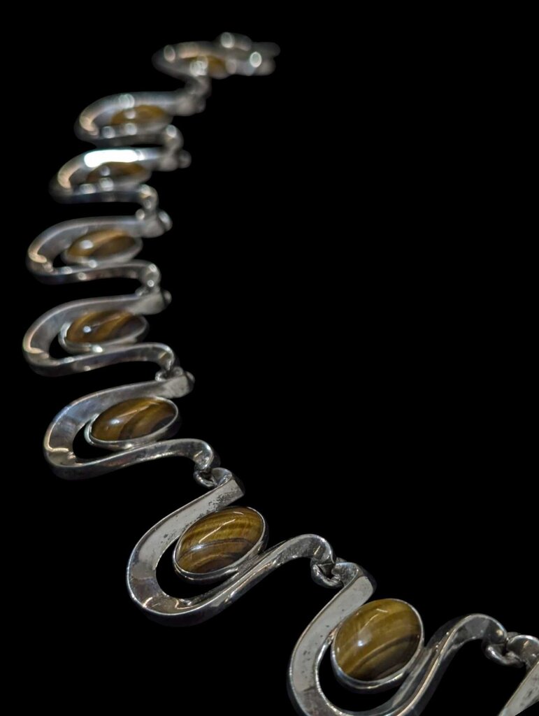 Sterling Silver Tiger's Eye Necklace Fidencio Serrano