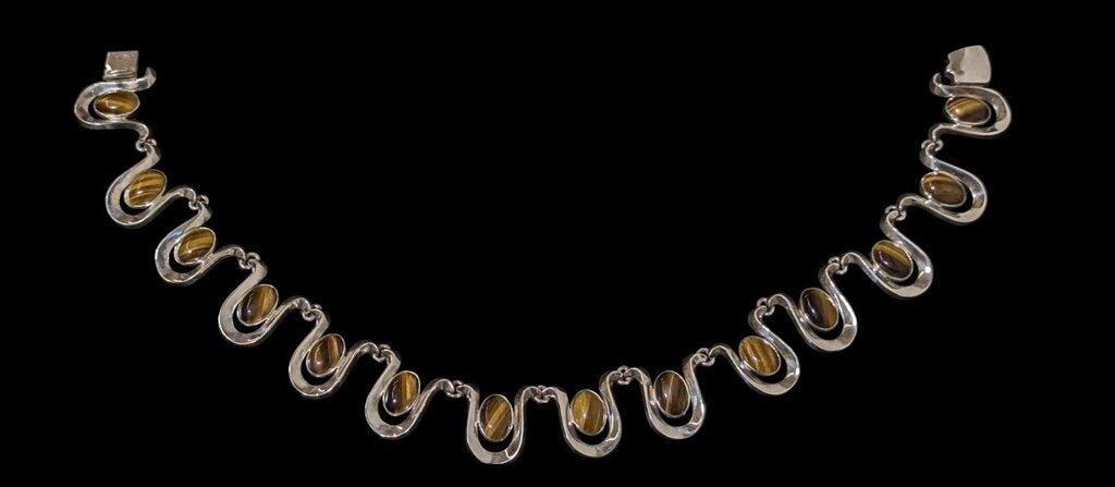 Sterling Silver Tiger's Eye Necklace Fidencio Serrano