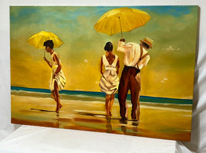 Student Art Replica Jack Vettriano "Mad Dogs" Oil on Canvas Unframed