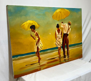 Student Art Replica Jack Vettriano "Mad Dogs" Oil on Canvas Unframed