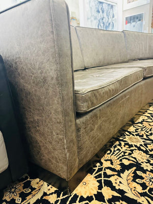 Large Curved Leather Sofa 130" W