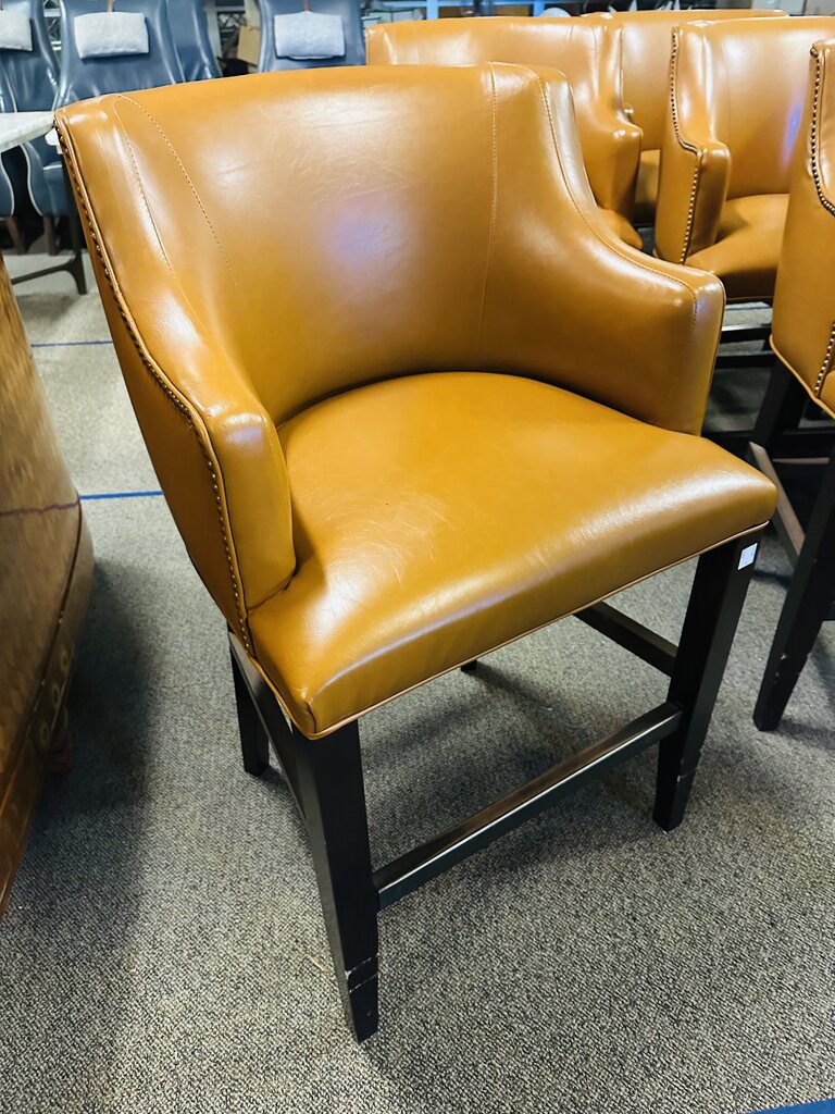 Muster Leather Bar Stool