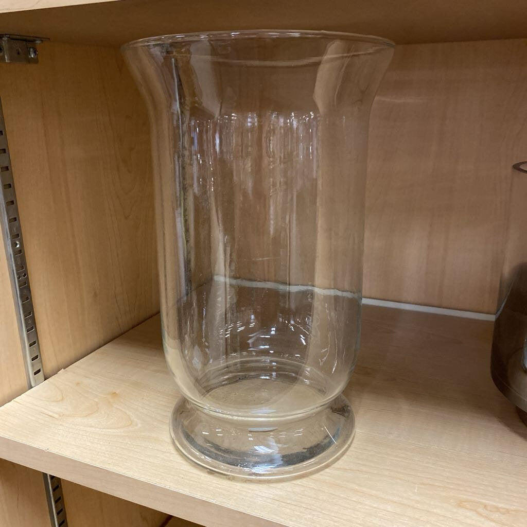 Glass Hurricane Candle Holder 10"H