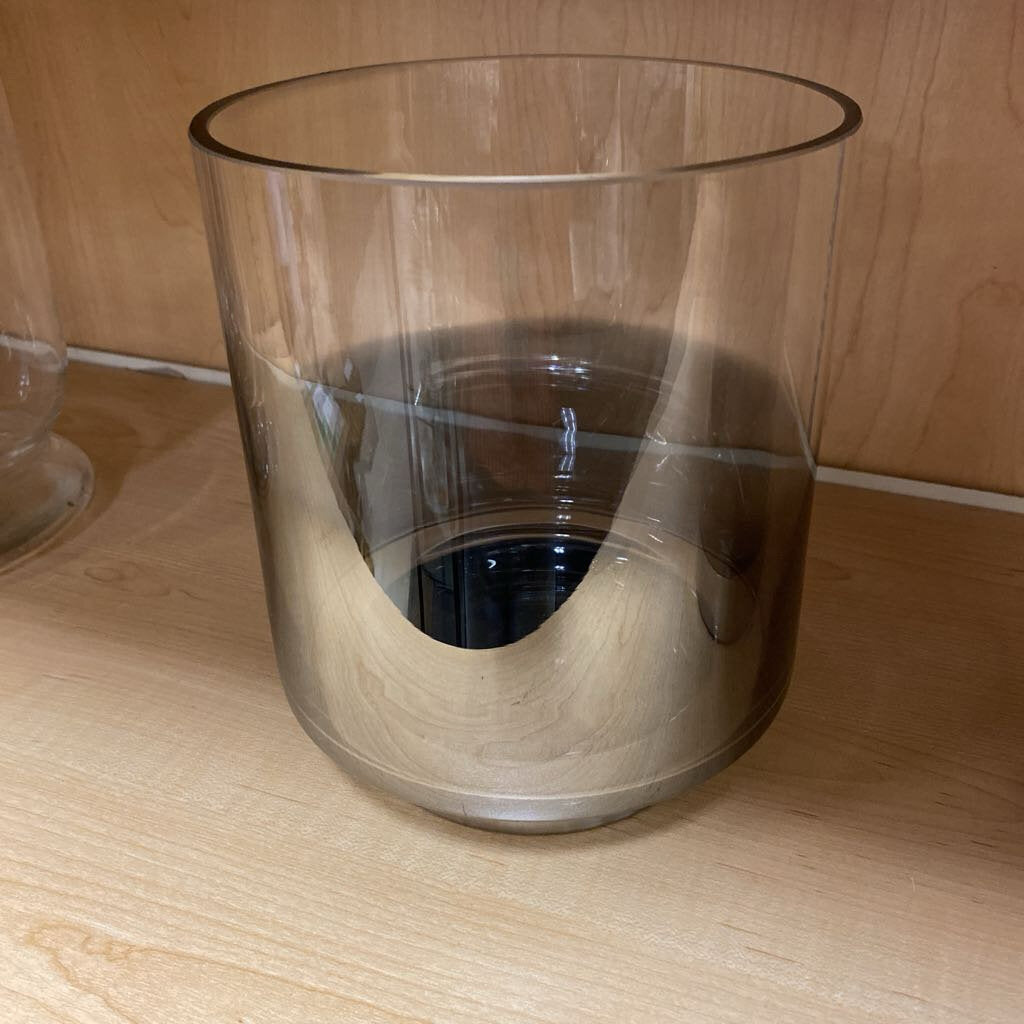 Gradient Smoked Glass Candle Holder 10"H