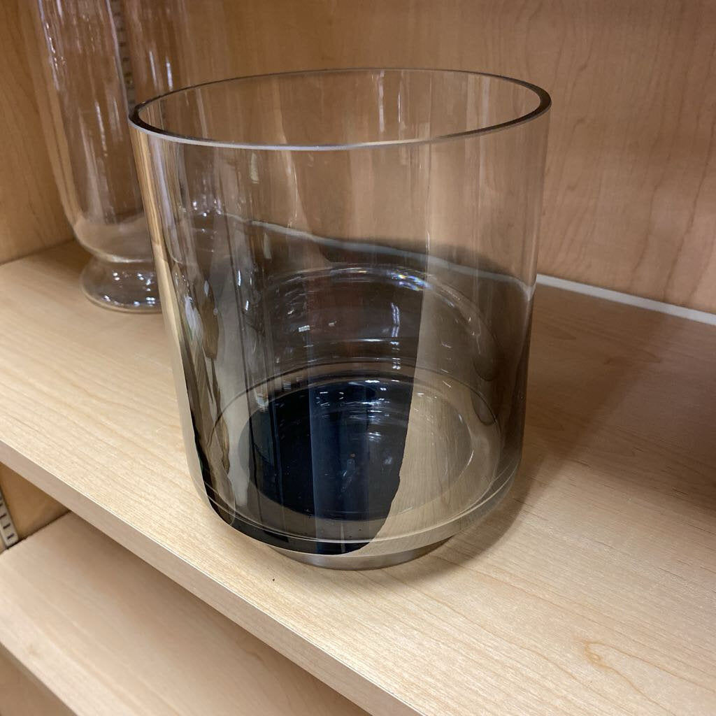 Gradient Smoked Glass Candle Holder 10"H