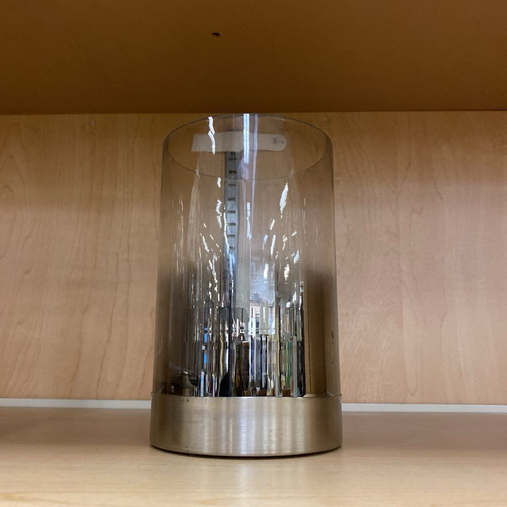 Gradient Smoked Glass Candle Holder 6.5"H