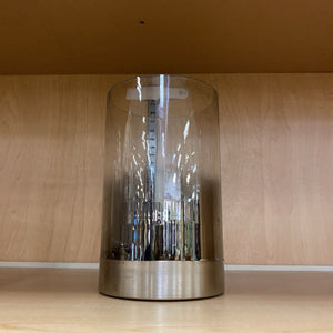Gradient Smoked Glass Candle Holder 6.5"H