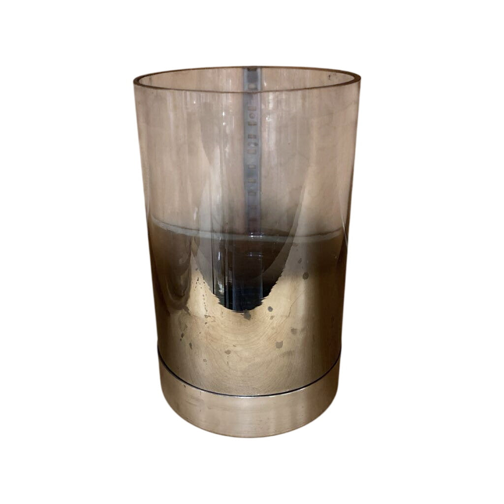 Gradient Smoked Glass Candle Holder 6.5"H
