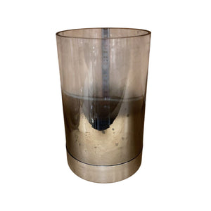 Gradient Smoked Glass Candle Holder 6.5"H