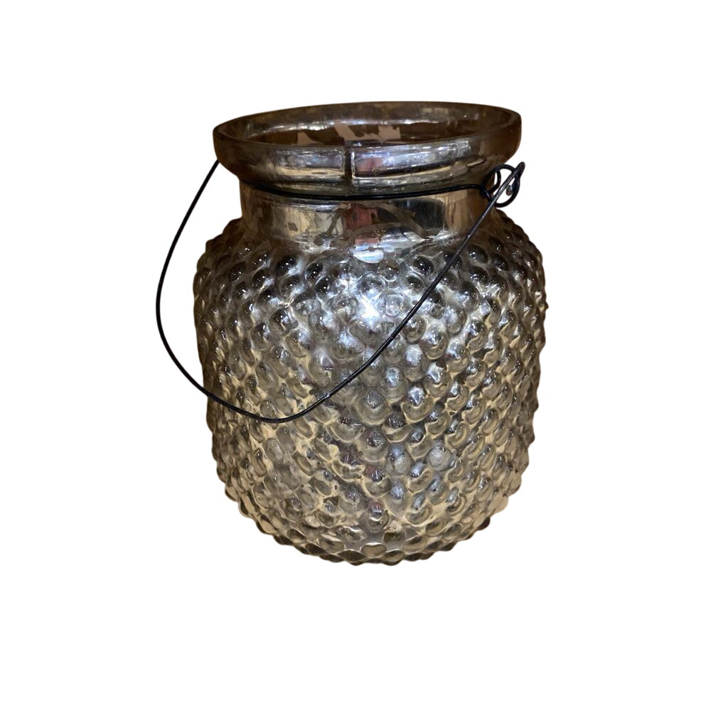 Mercury Glass Dimpled Votive Lantern 5"H by Miss Daisy's Consignment & Auction House