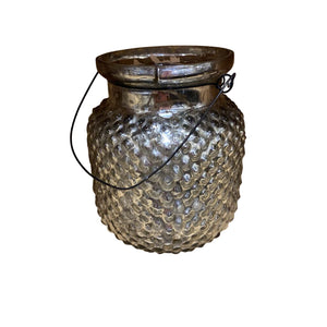 Mercury Glass Dimpled Votive Lantern 5"H by Miss Daisy's Consignment & Auction House