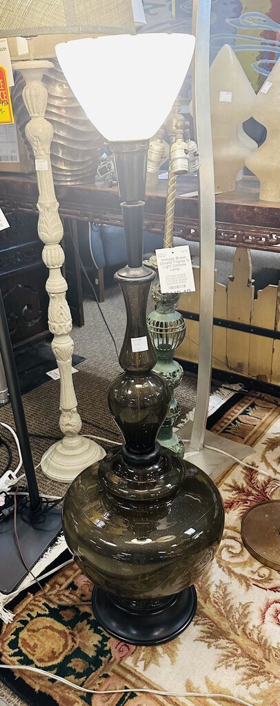 Smoked Glass Base Lamp