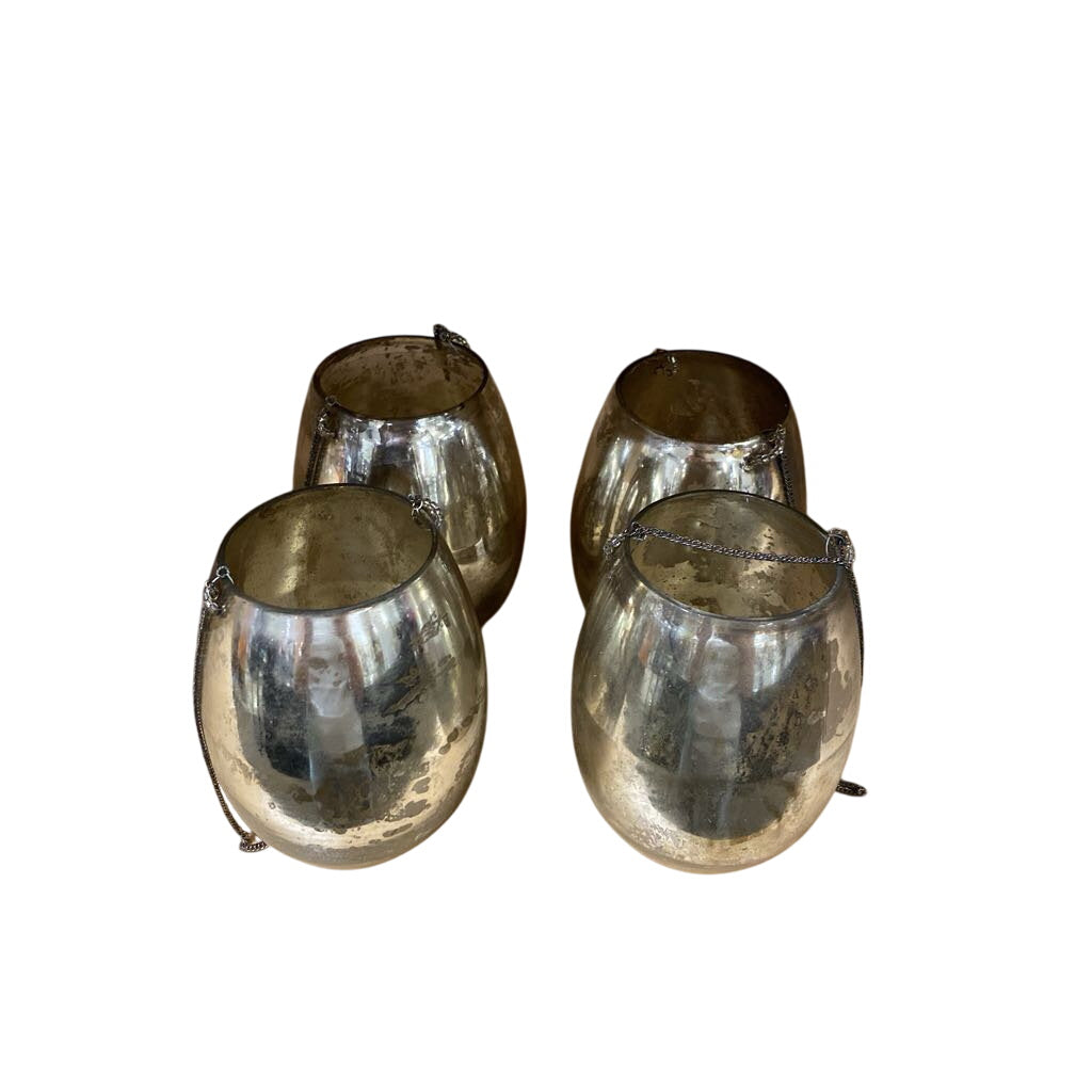 Mercury Glass Style Votive Lantern (Set of 4) by Miss Daisy's Consignment & Auction House