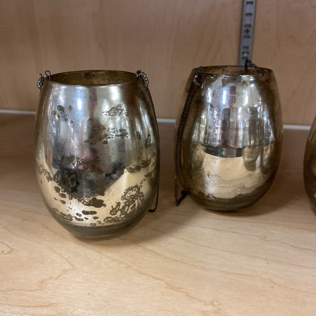 Mercury Glass Style Votive Lantern (Set of 4)