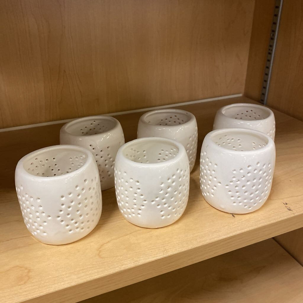 White Tealight Candle Holder (Set of 6)