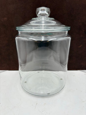 Clear Glass Lidded Cookie Jar 13.5"