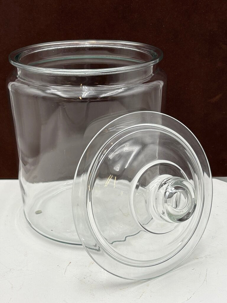 Clear Glass Lidded Cookie Jar 13.5"