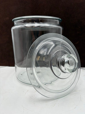 Clear Glass Lidded Cookie Jar 13.5"