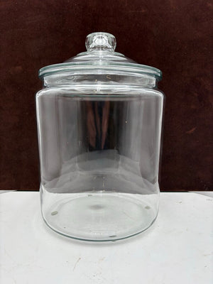 Clear Glass Lidded Cookie Jar 13.5"