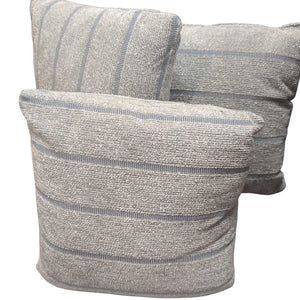 Silver/Blue Striped Designer Pillow 20x20 by Miss Daisy's Consignment & Auction House