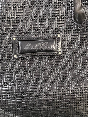 Mark Cross Black Leather Woven Tote