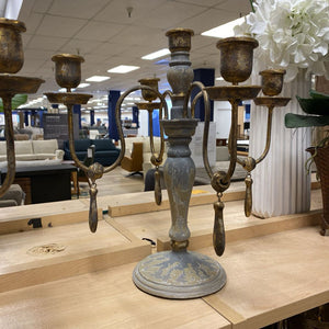 Distressed Wooden Candelabra