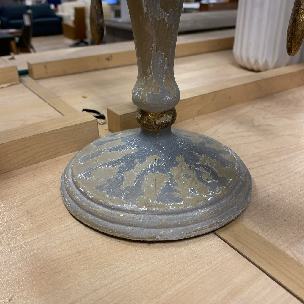 Distressed Wooden Candelabra