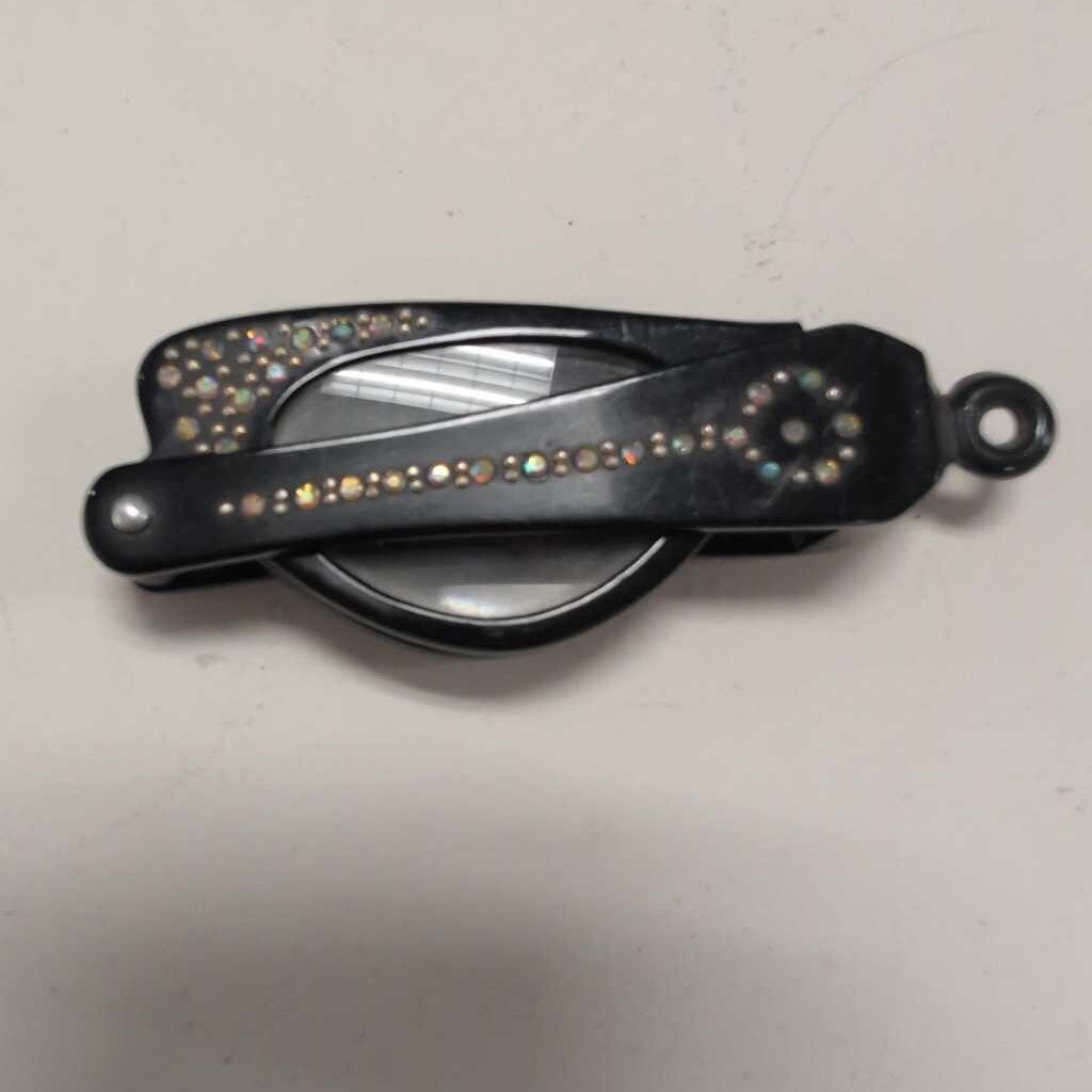 Vintage Black & Rhinestone Cat Eye Foldable Glasses