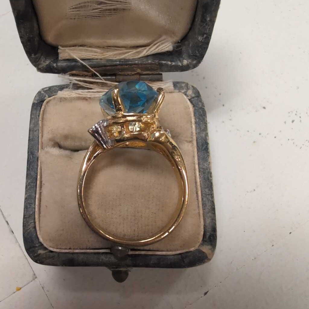 Gold Plated Aquamarine Ring