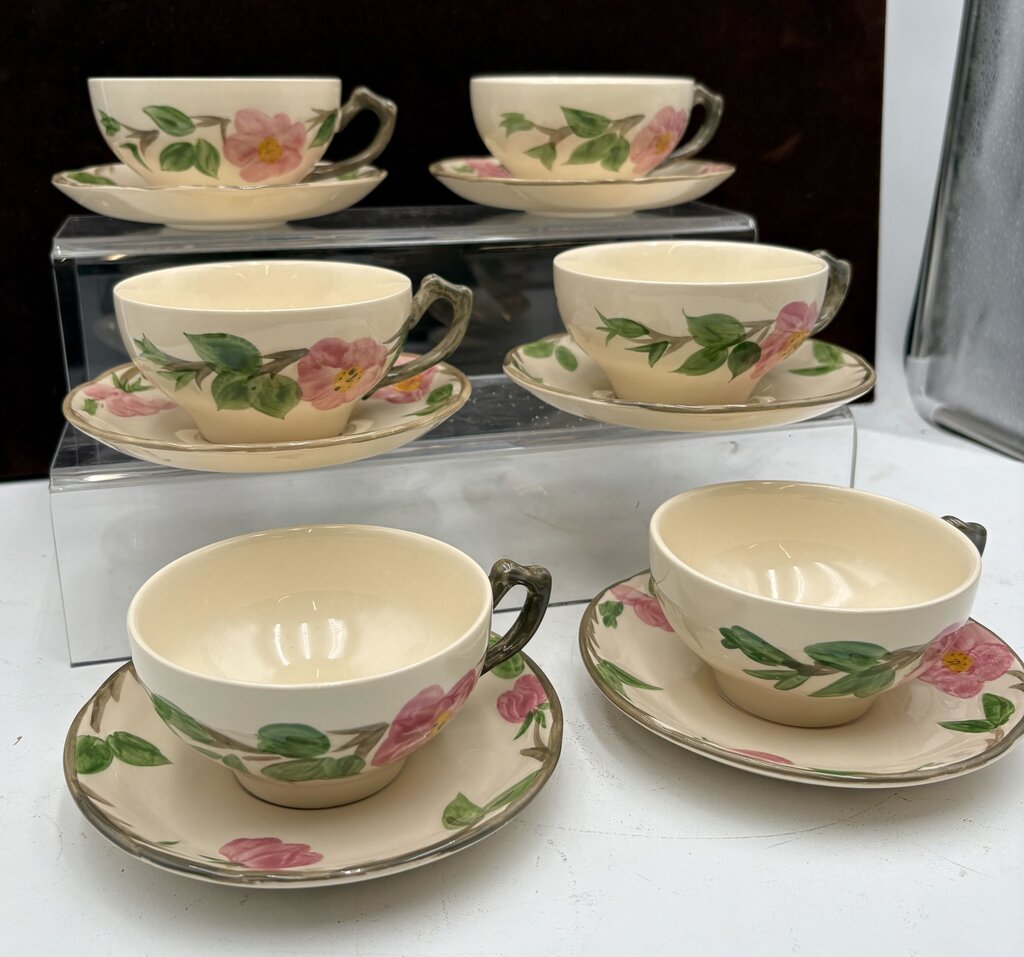 Franciscan Desert Rose England Teacup & Saucer Set (12Pcs)