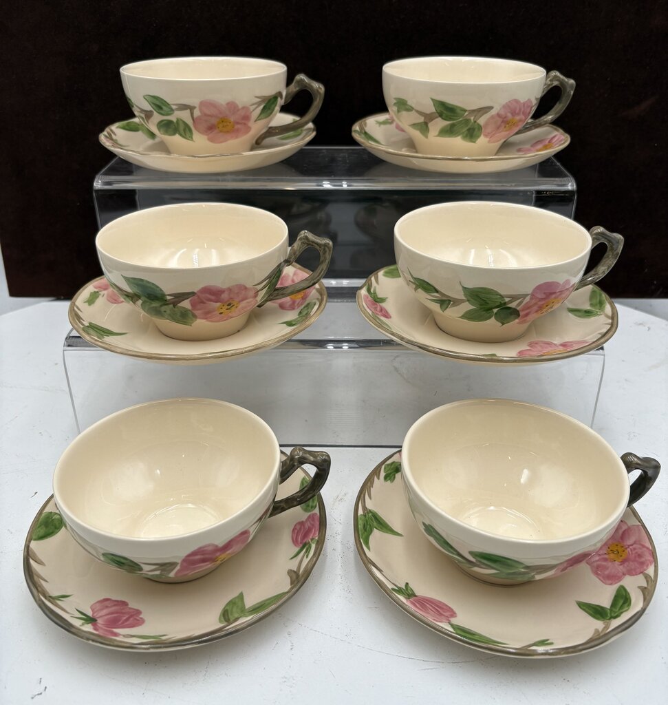 Franciscan Desert Rose England Teacup & Saucer Set (12Pcs)