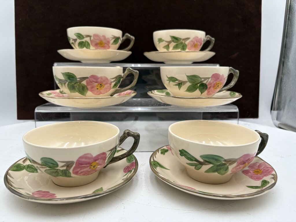 Franciscan Desert Rose England Teacup & Saucer Set (12Pcs)