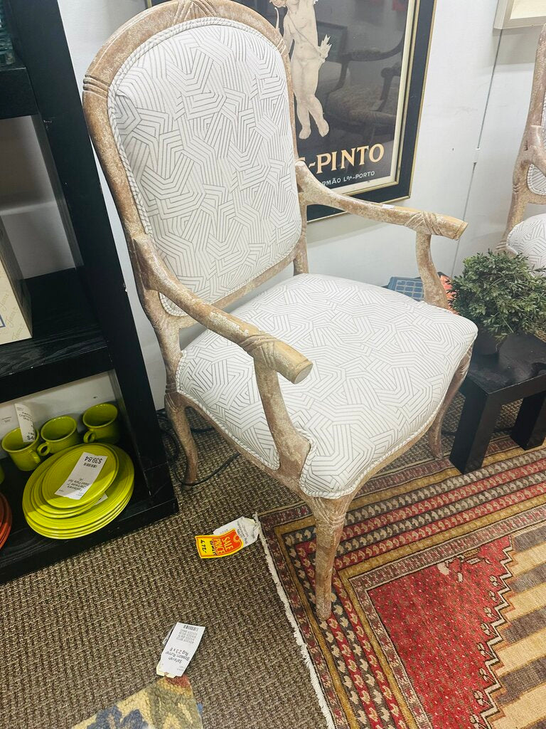 French Upholstered & Wood Chairs (pair)