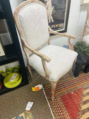 French Upholstered & Wood Chairs (pair)