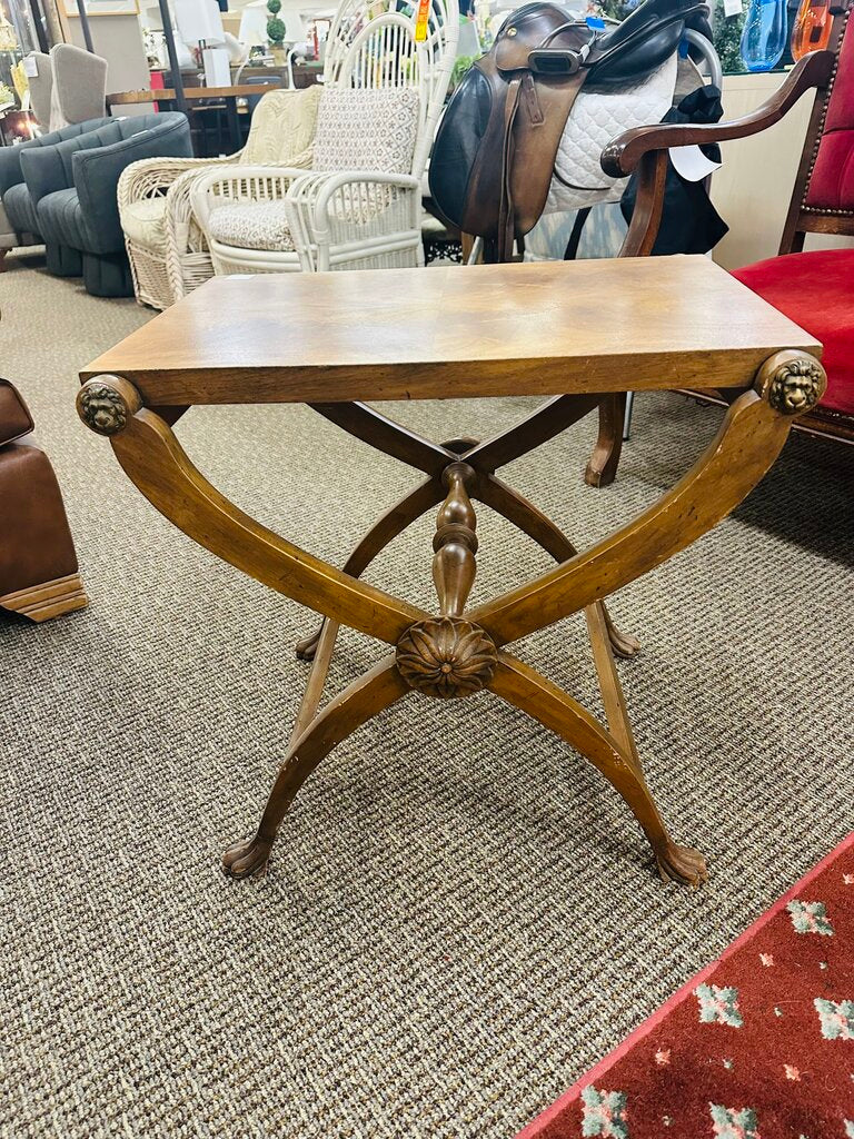 Baker Empire Style X Base Side Table 23x15x24