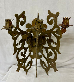 Custom Hand Made Plasma Cut French Style Bronze Finish 3 Candle Wall Sconce (PAIR)