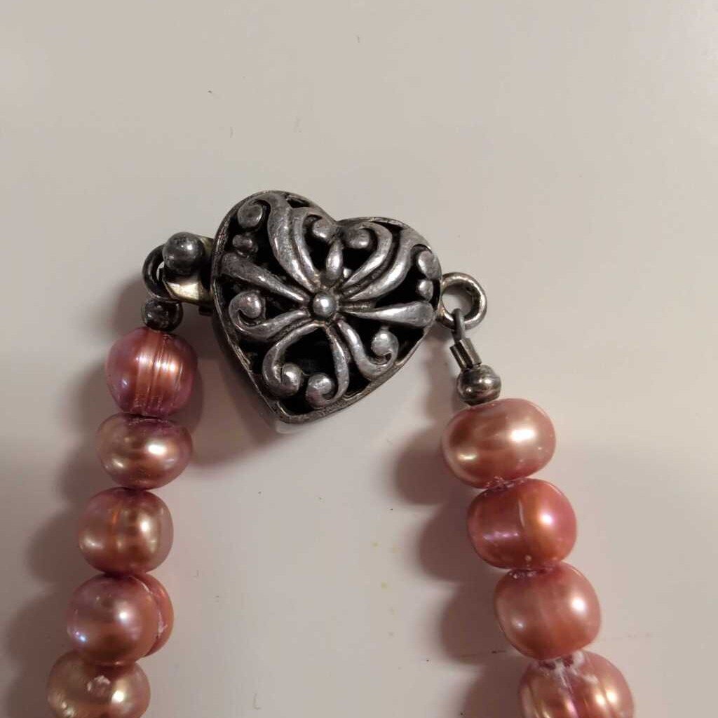 Pink Dyed Fresh Water Pear Necklace 16 inch