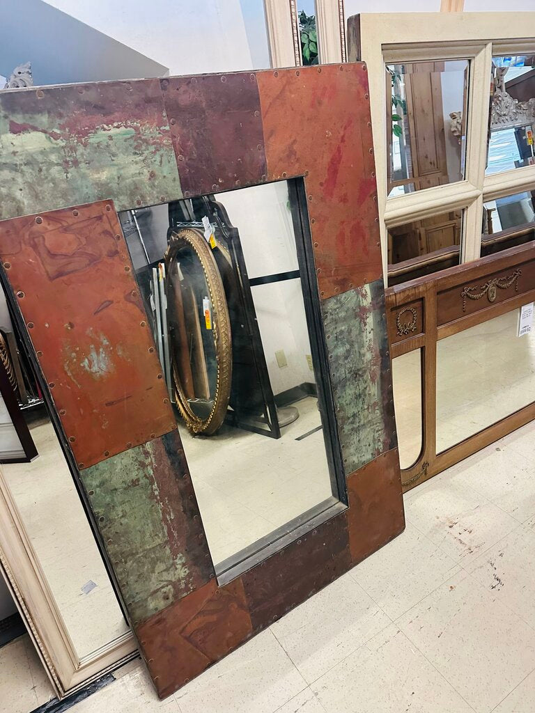 Copper & Wood Frame Mirror 36x56