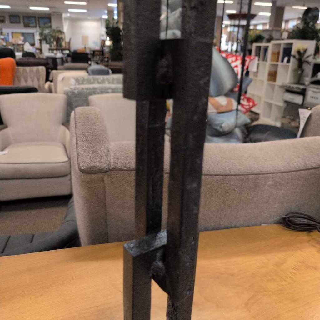 Brutalist Style Iron Table Lamp 34inch Tall