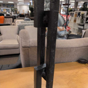Brutalist Style Iron Table Lamp 34inch Tall